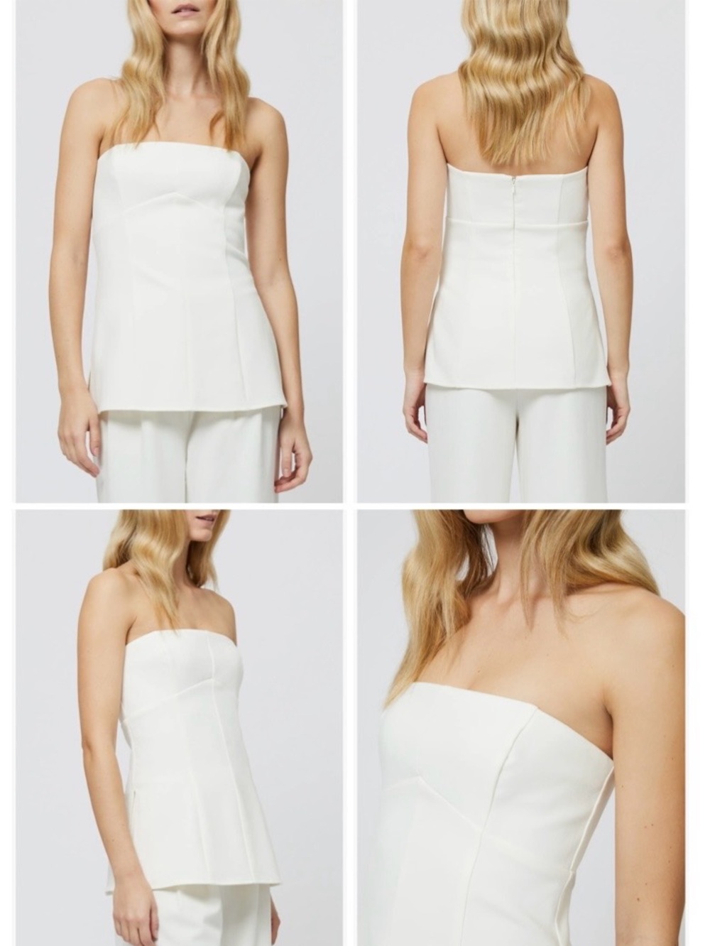 Strapless White Peplum Top - Women